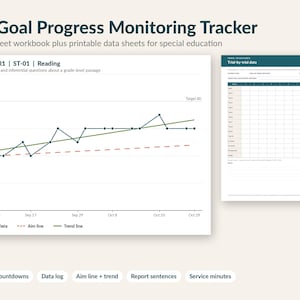 IEP Goal Progress Monitoring Tracker Spreadsheet, Special Education Data Sheets, SPED Caseload and Service Minutes Log, Printable