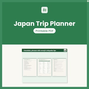 Japan Trip Planner Printable, Japan Travel Itinerary & Packing List, Yen Budget Tracker, Japanese Phrases, Etiquette Guide PDF image 1