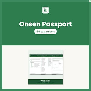 Onsen Passport Printable, Japan Hot Spring Stamp Book & Travel Journal, 50 Top Onsen, Japan Travel Printable PDF