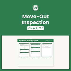 Move Out Inspection Form, Printable Damage Deposit Checklist, Landlord Move In vs Move Out Condition Report, Canada PDF