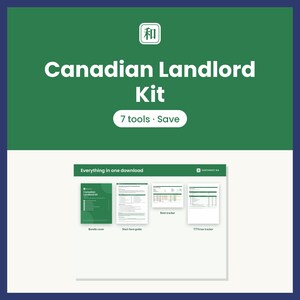 Canadian Landlord Kit Bundle, 7 Landlord Forms & Spreadsheets, Lease Checklist, Move In Out Inspection, Rent and T776 Tracker