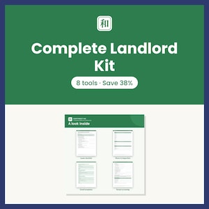 Complete Alberta Landlord Kit, 8 Rental Forms + 20 Condo Email & Notice Templates, Lease, Inspection, Rent and Tax Trackers