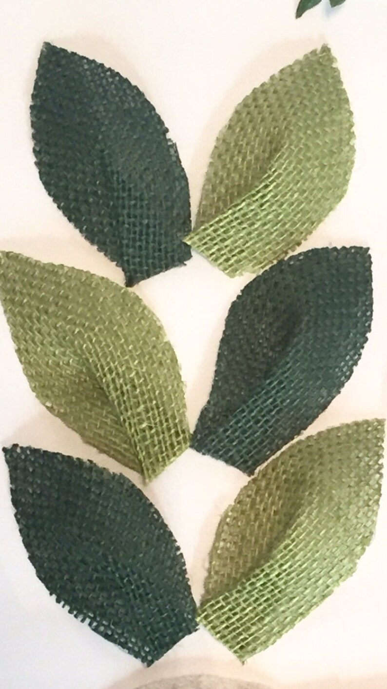 Burlap Leaves floral leaves rustic farmhouse craft Etsy