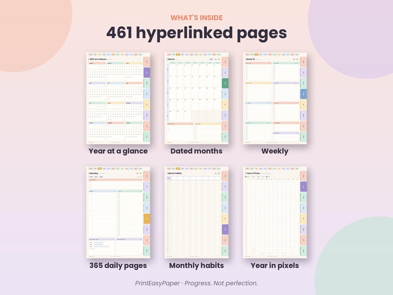 2027 ADHD Digital Planner, Dated Goodnotes Planner for iPad & Phone ...