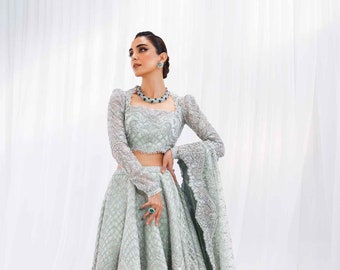 Pakistani Bridal Dress In Choli Lehenga Dupatta Style