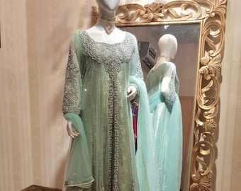 Pakistani Bride Mint Green Maxi Dress