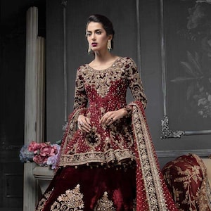 Maria B Inspired Red Wedding Dress - Etsy