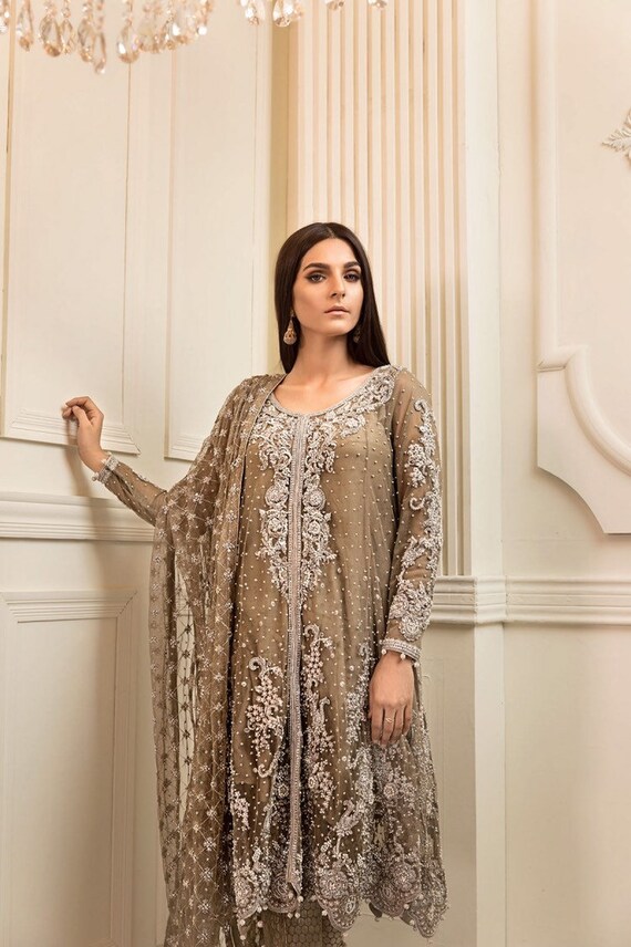 Maria B Inspired Pakistani Formal Dress Wedding Wear Women Etsy