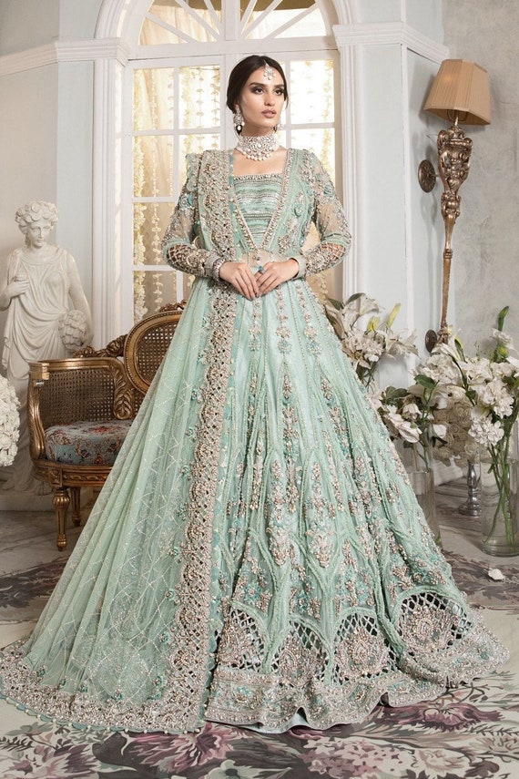 bridal dress green