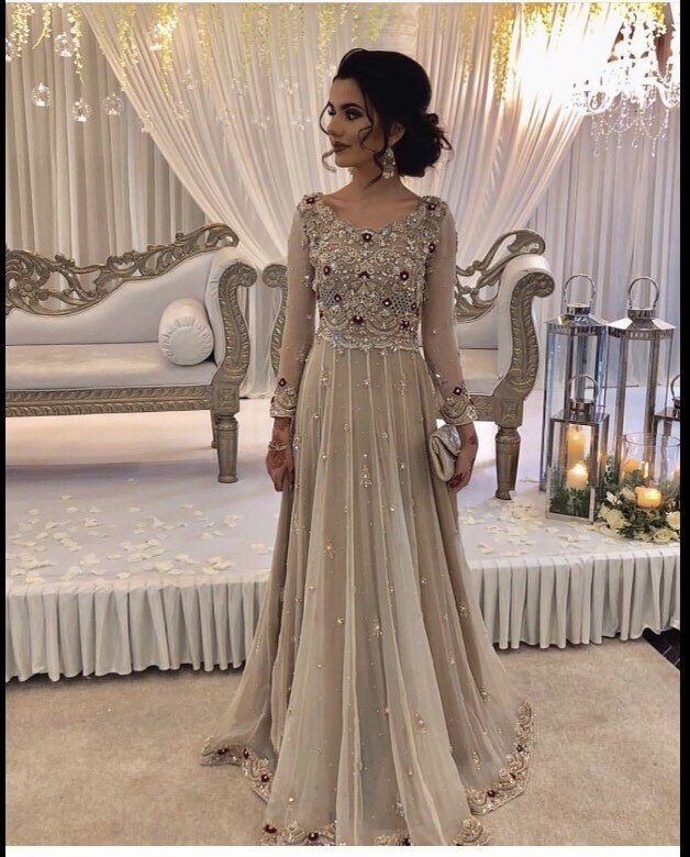 pakistani long gown dress