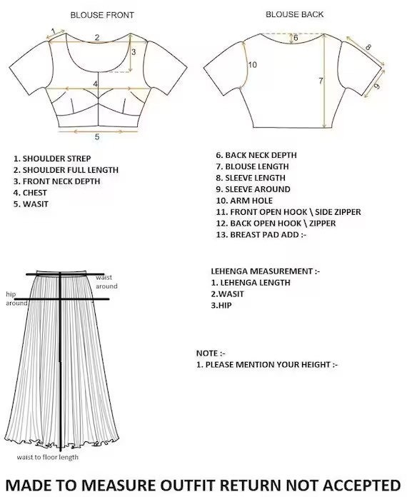 lehenga blouse with 3 4 sleeve