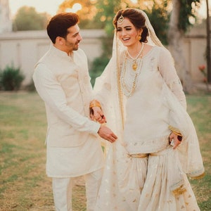 White Nikah Dress Pakistani Bride - Etsy