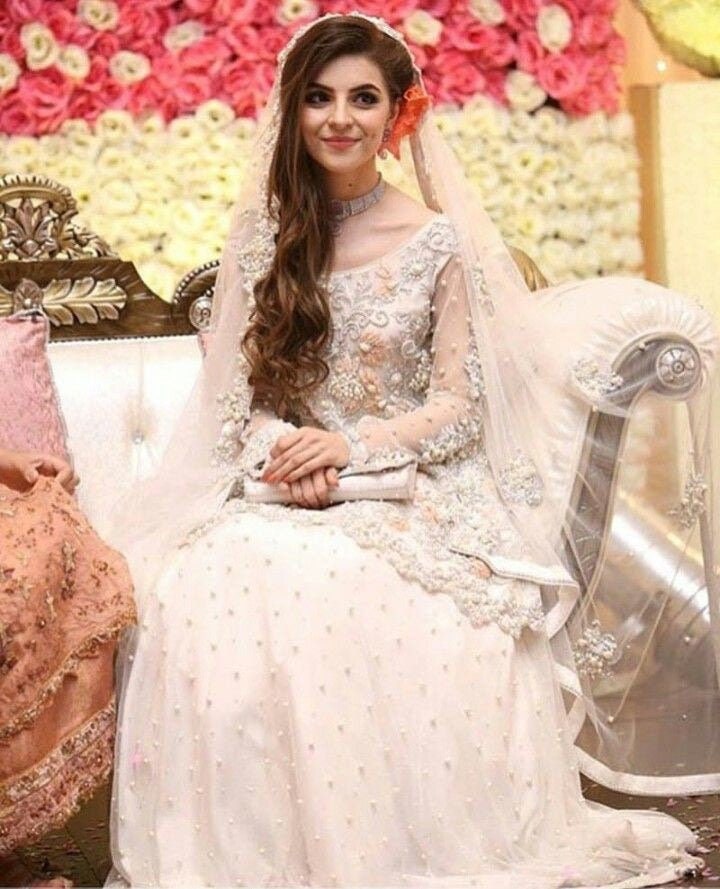 Pakistani White Nikah Bridal Dress ...