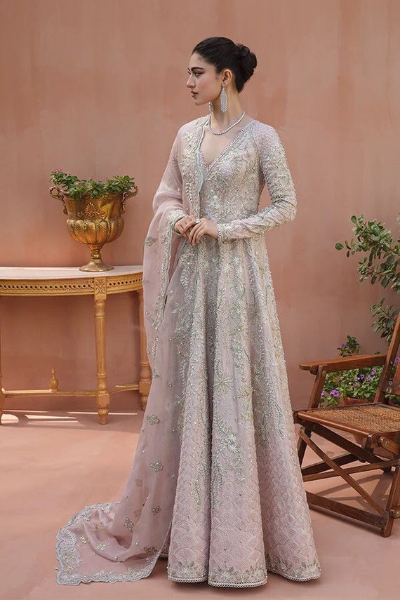 Tea pink pakistani clearance dress