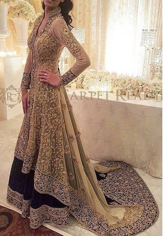 Buy Ivory Shimmer Net Embroidered Gown For Women Online