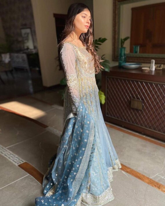 ice blue color dress