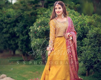 Yellow Mehendi Mayoon Dress