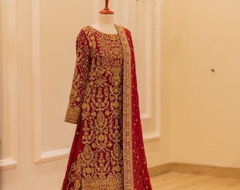 Scarlet Red Farshi Gharara