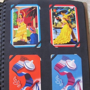 4 naipes intercambiables - Sombrero de Cactus de México // Álbum de recortes vintage individual de mediados de siglo *Envío gratuito*