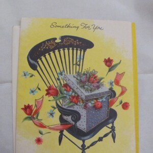 Greeting Note Card - Vintage Something For You Card with Envelope - Unused 1940&#39;s **Free letter rate shipping*