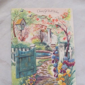 Vintage Greeting Card - Get Well Soon - Cheery Get Well Wishes