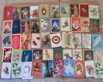 Full Deck 52+ Joker Playing Cards All Assorted Mixed Vintage Antique Swap Cards Complete Set Deck Journal Altered Art Deco Frankendeck