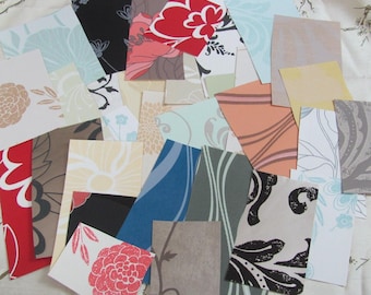 50 Wallpaper Scraps Pieces - Assorted Patterns // For Confetti Tags Garland Bunting Decor Scrapbooking Jewelry Origami Journals