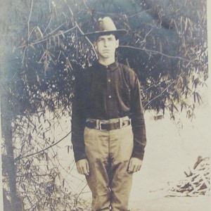 Original Photograph Antique Circa Late 1800's // Young Man Scout Victorian Edwardian 19th Century CDV Cabinet Card Mounted Photo 5" x 7"