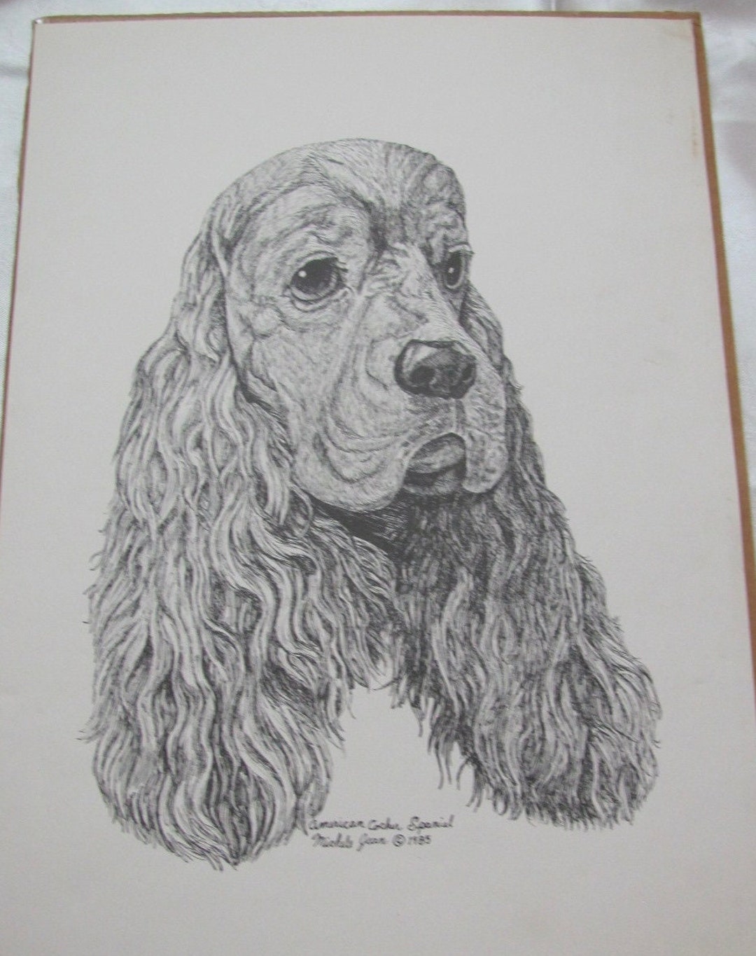 Cocker Spaniel Dog Pencil Sketch Print Artwork Poster for Framing on ...