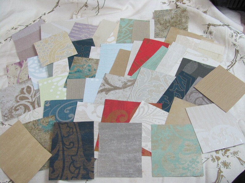 30 Wallpaper Scraps Pieces Assorted Patterns For Confetti Tags Garland Bunting Decor Scrapbooking Jewelry Origami Journals