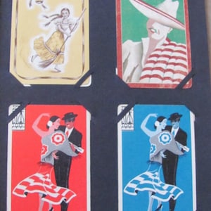4 carte da gioco Single Swap - Messico // Vintage, collezione individuale, album di ritagli, effimeri, metà secolo *Spedizione gratuita con spedizione postale*