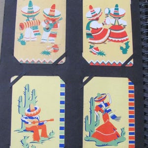 4 cartes à jouer à échanger unique - Mexique mexicain / / vintage carte individuelle collection de scrapbooking milieu du siècle * expédition au tarif lettre gratuite *