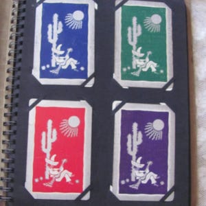 4 naipes intercambiables individuales - Guitarra de Sombrero de Cactus de México // Colección individual vintage de mediados de siglo * Envío gratuito