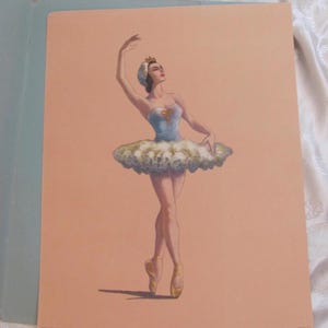 Pirouette Ballet Crown D'Amario / / Impression lithographie vers les années 40 / / Danse de ballerine / / Idéal pour encadrer des impressions d'art sans cadre 27,4 x 35,4 cm