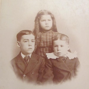 Original Photograph Antique Circa Late 1800's // Family Portrait Children Victorian Edwardian CDV Cabinet Card Mounted Photo