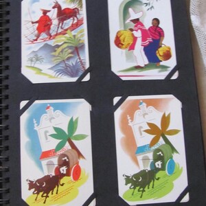 4 cartes à jouer à échanger unique - boeufs mexicains du Mexique / / vintage album de collection individuel milieu du siècle * expédition au tarif lettre gratuite *