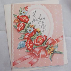 Greeting Note Card - Vintage Birthday Gift Card with Envelope - Unused 1940&#39;s