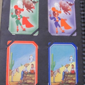 4 cartes à jouer à échanger unique - rodéo mexicain Mexique / / vintage individuel collection scrapbooking milieu du siècle * expédition au tarif lettre gratuite *