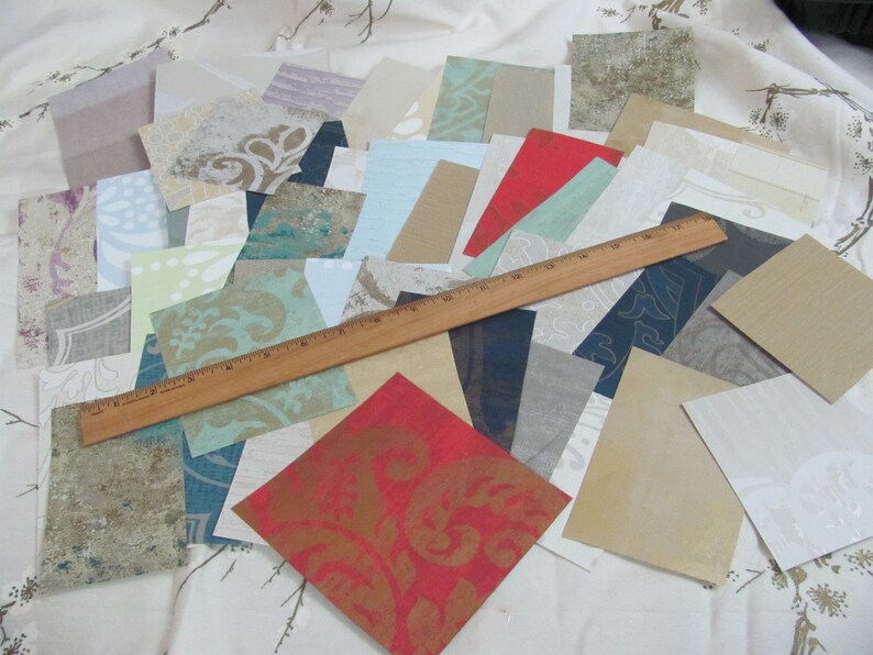 30 Wallpaper Scraps Pieces Assorted Patterns For Confetti Tags Garland Bunting Decor Scrapbooking Jewelry Origami Journals