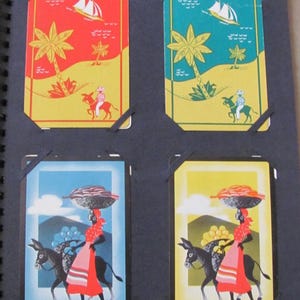 4 cartes à jouer à échanger unique - Mexique mexicain / / vintage individuel collectionnant des albums éphémères du milieu du siècle * expédition au tarif lettre gratuite *