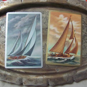 2 Single-Tauschspielkarten // Segelboote // Vintage Karte Individuell Sammeln *Gratis Briefrate Versand* Viele weitere in meinem Shop!
