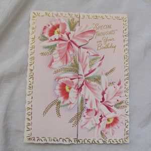 Special Thoughts On Your Birthday - Vintage Retro Greeting Card