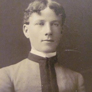 Original Photograph Antique Circa Late 1800's // Young Man Victorian Edwardian 19th Century CDV Cabinet Card Mounted Photo Oval