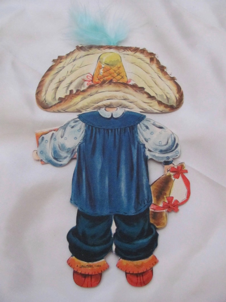 Collectible Hallmark Vintage Birthday Card Little Boy Blue Doll #8 Unused Greeting Card