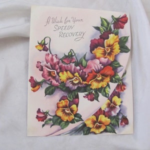 Vintage Greeting Card - Get Well Soon Speedy Recovery