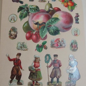 Lot de cartes de visite anciennes découpées à l'emporte-pièce, vers E1900, L1800, 19e siècle victorien en relief, fabrication allemande, page complète de l'album