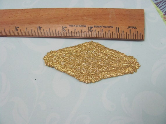 Shimmery Gold Metallic Decorative Iron On Sew On … - image 3