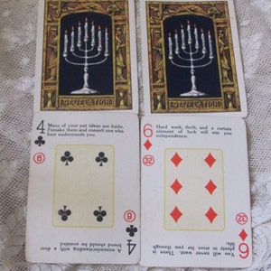 Naipes raros de adivinación Revelación // Naipes antiguos de intercambio // *2 Dos* Naipes individuales coleccionables Circa 1919