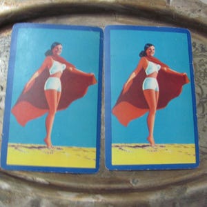 2 Singles Kartentausch Set // Bikini Badeanzug // Vintage Karte Individuell Sammeln *Gratis Briefversand* Viele andere in meinem Shop!