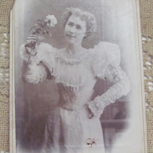 Original Photograph Antique Circa Late 1800's // Photo Woman Lady Dress Lace // RPPC CDV Cabinet Card 19th Century - Dowry Mail Order Bride